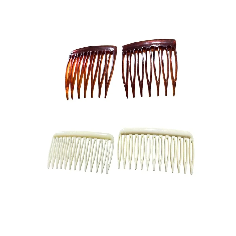Goody Vintage Hair Combs‎ Set Tortoiseshell Cream USA Made Hair Accessories Lot